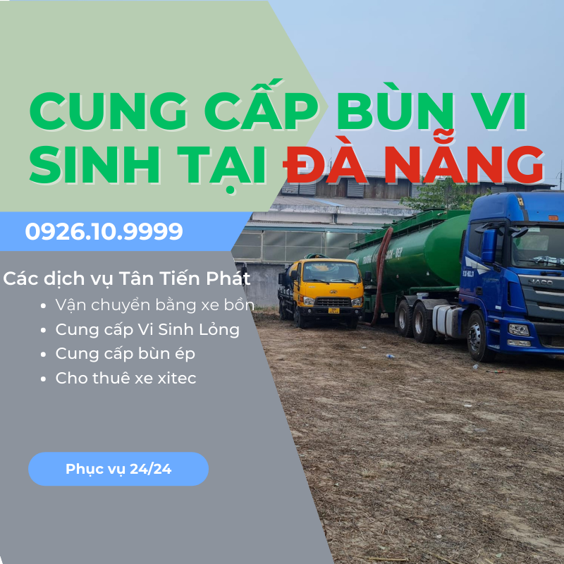 Cung cấp vận chuyển bùn vi sinh Đà Nẵng